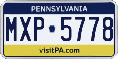 PA license plate MXP5778