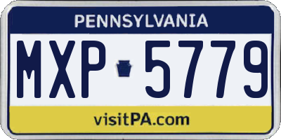PA license plate MXP5779