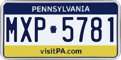 PA license plate MXP5781