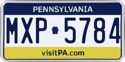 PA license plate MXP5784