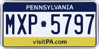 PA license plate MXP5797