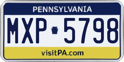 PA license plate MXP5798