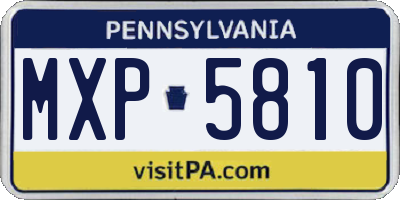 PA license plate MXP5810
