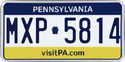 PA license plate MXP5814