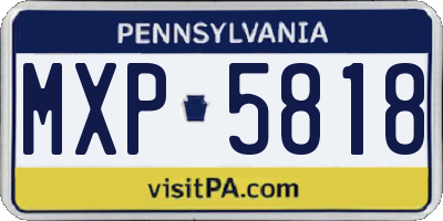 PA license plate MXP5818
