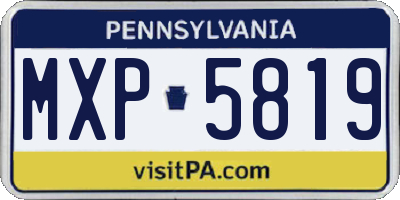 PA license plate MXP5819