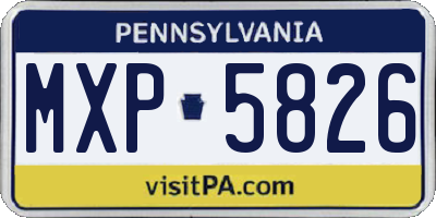 PA license plate MXP5826