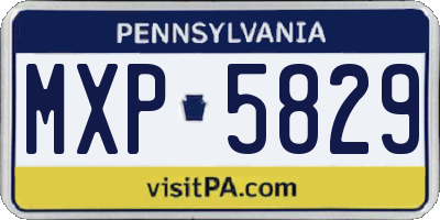 PA license plate MXP5829