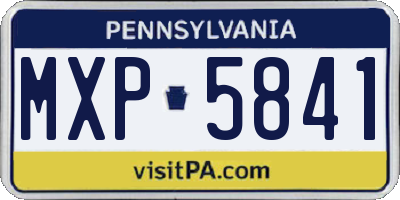 PA license plate MXP5841