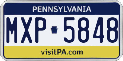 PA license plate MXP5848