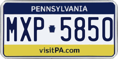 PA license plate MXP5850