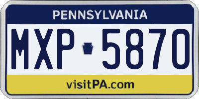 PA license plate MXP5870