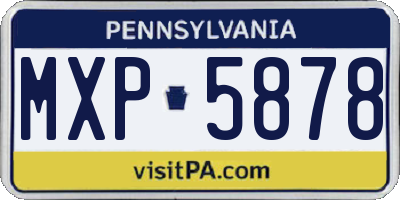 PA license plate MXP5878