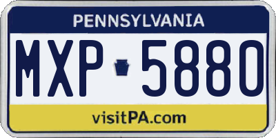 PA license plate MXP5880