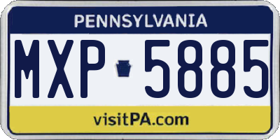 PA license plate MXP5885