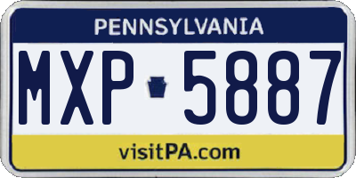 PA license plate MXP5887