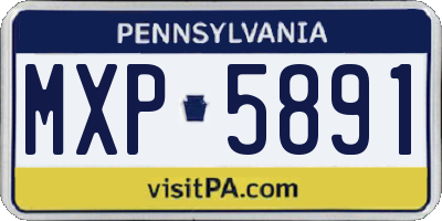 PA license plate MXP5891