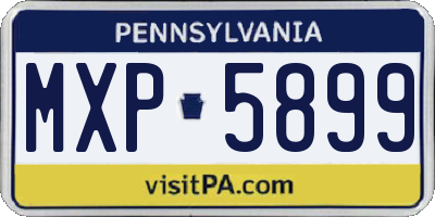 PA license plate MXP5899
