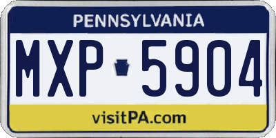 PA license plate MXP5904