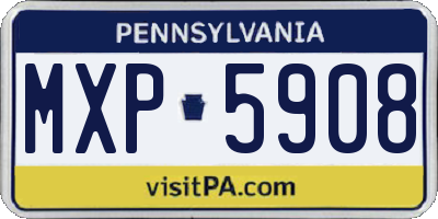 PA license plate MXP5908