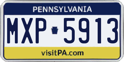 PA license plate MXP5913