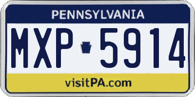 PA license plate MXP5914