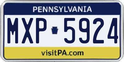 PA license plate MXP5924