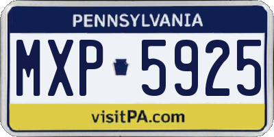 PA license plate MXP5925