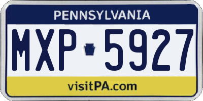 PA license plate MXP5927