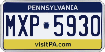 PA license plate MXP5930