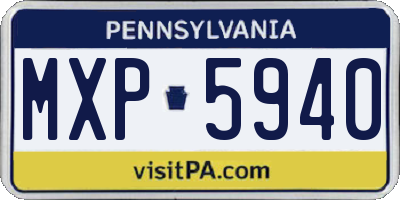 PA license plate MXP5940
