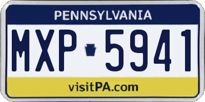 PA license plate MXP5941