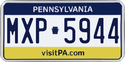 PA license plate MXP5944