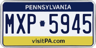 PA license plate MXP5945