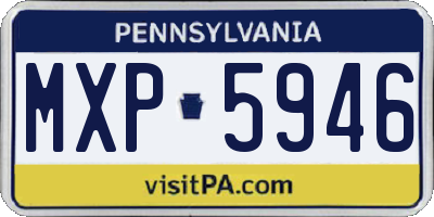 PA license plate MXP5946