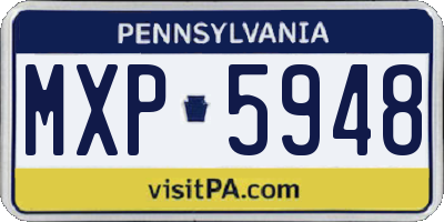PA license plate MXP5948