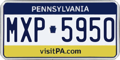 PA license plate MXP5950