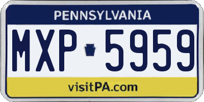 PA license plate MXP5959