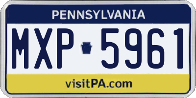 PA license plate MXP5961