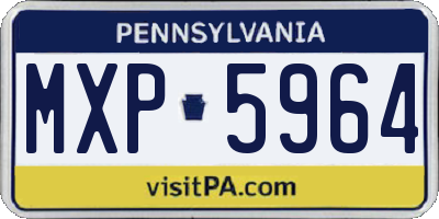 PA license plate MXP5964