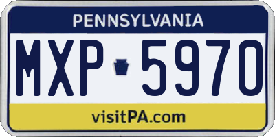 PA license plate MXP5970