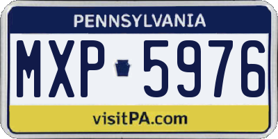 PA license plate MXP5976
