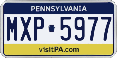 PA license plate MXP5977