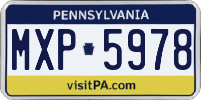 PA license plate MXP5978