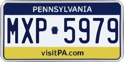 PA license plate MXP5979