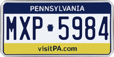 PA license plate MXP5984