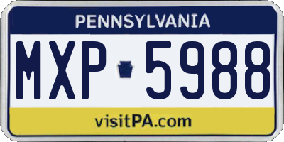 PA license plate MXP5988