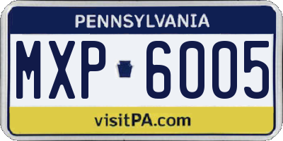 PA license plate MXP6005