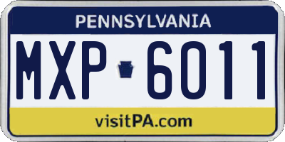 PA license plate MXP6011