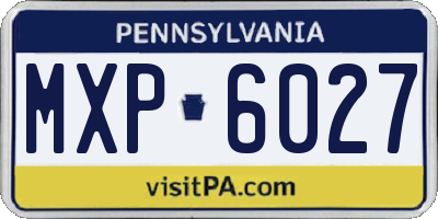PA license plate MXP6027